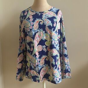 IBKUL Floral Paisley Long Sleeve UPF50+ Top